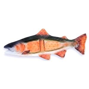 NIB Big Sky Clear Streams Trout Glass Chip & Dip Platter Serving Dish 20.5in